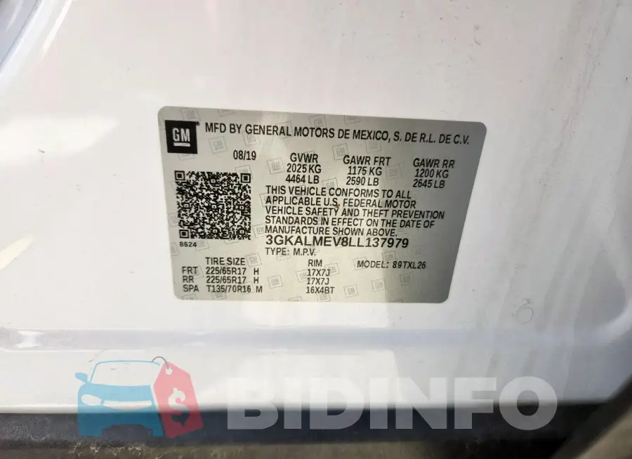 3GKALMEV8LL137979 Photo# 12