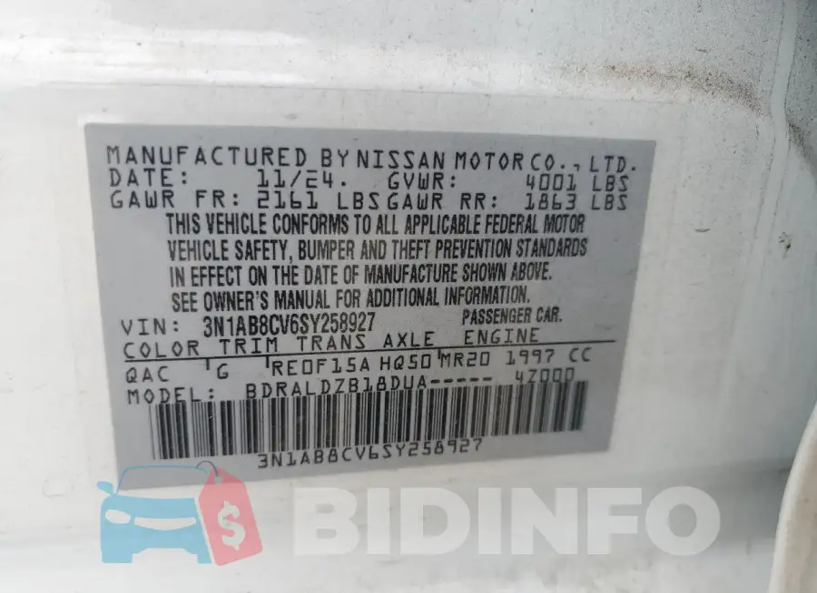 3N1AB8CV6SY258927 Photo# 12