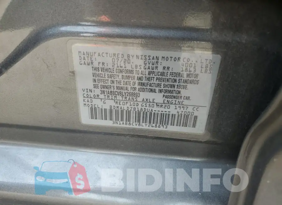 3N1AB8CV8LY268893 Photo# 12