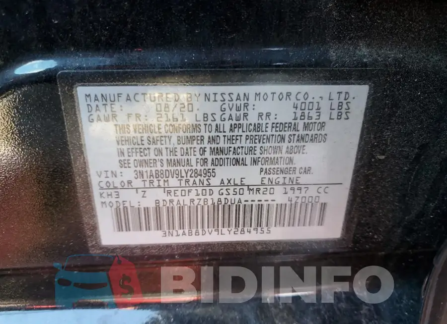 3N1AB8DV9LY284955 Photo# 12