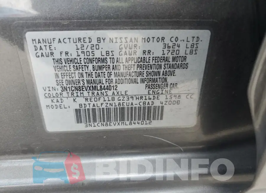 3N1CN8EVXML844012 Photo# 12