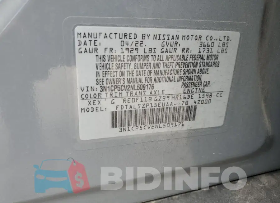 3N1CP5CV2NL509176 Photo# 13