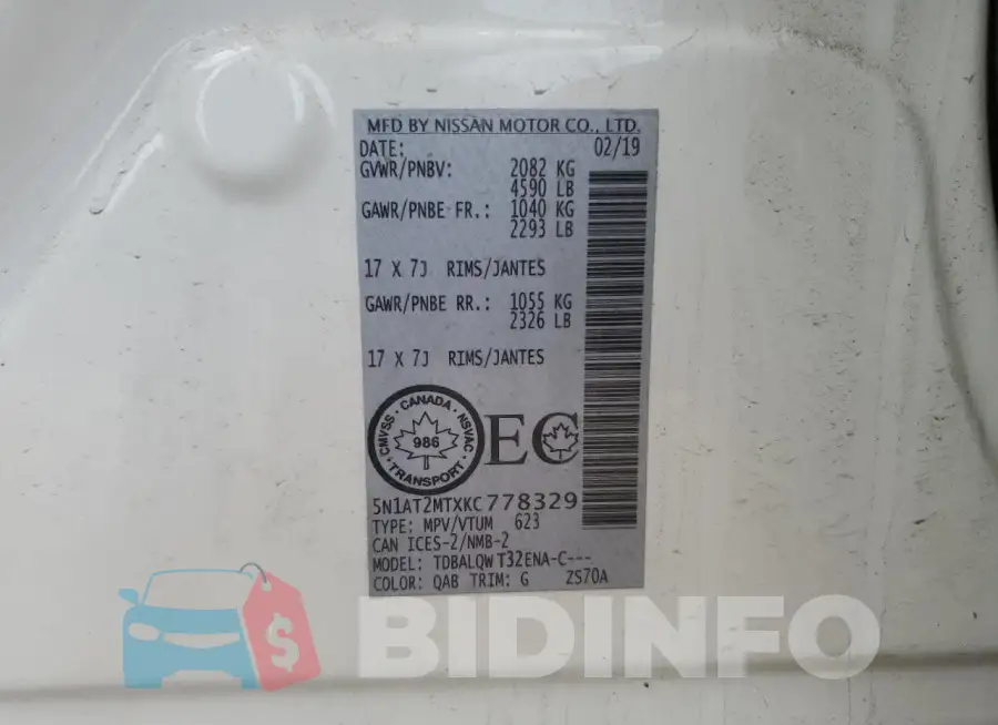5N1AT2MTXKC778329 Photo# 14