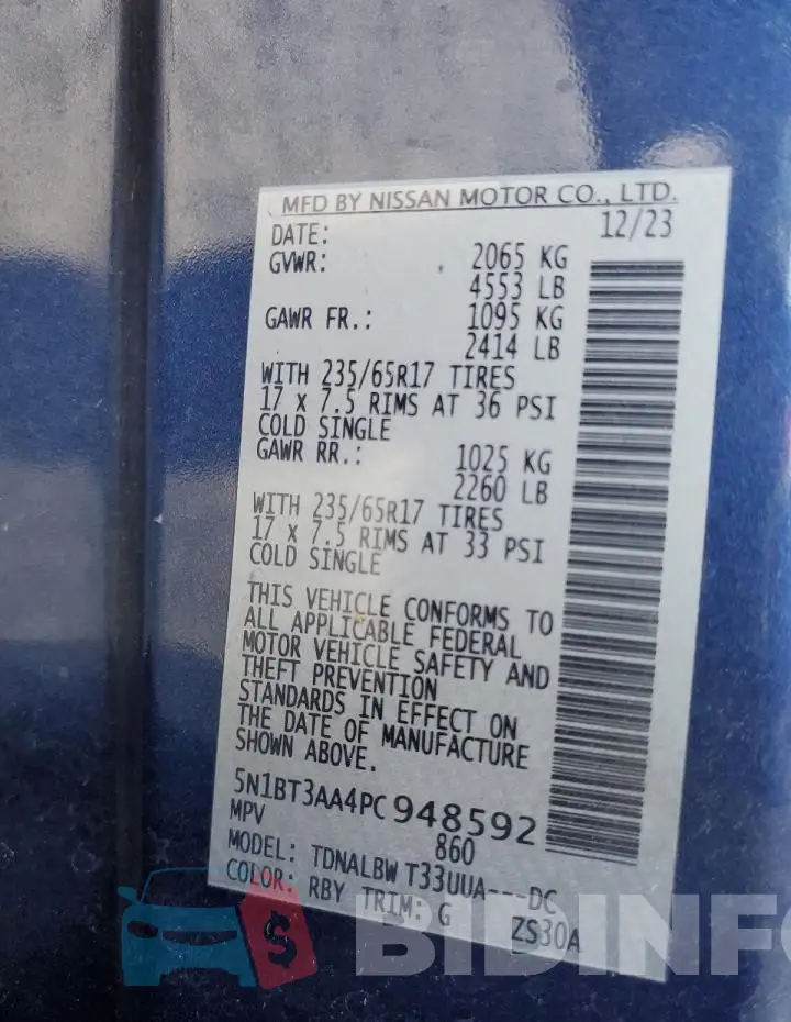 5N1BT3AA4PC948592 Photo# 13