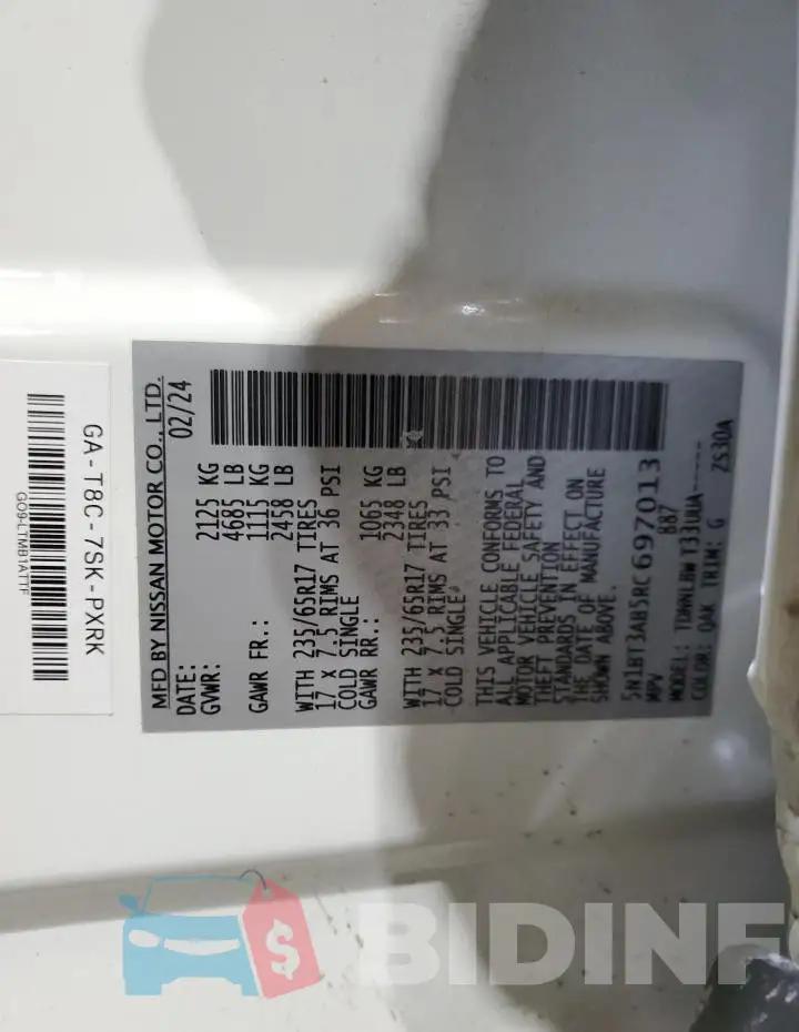5N1BT3AB5RC697013 Photo# 14