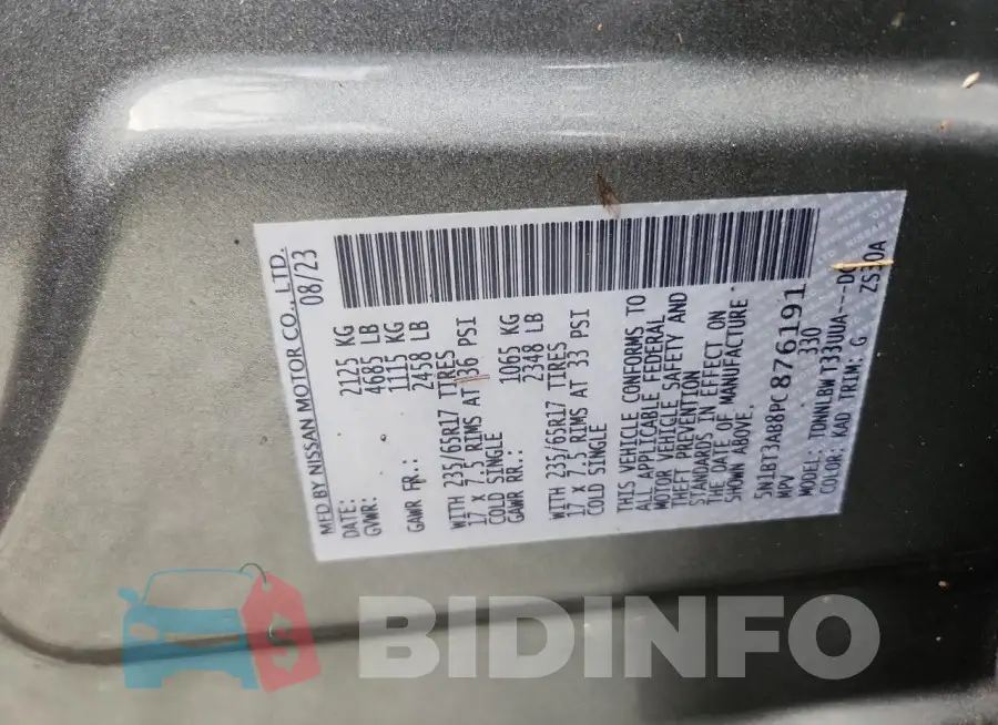 5N1BT3AB8PC876191 Photo# 14