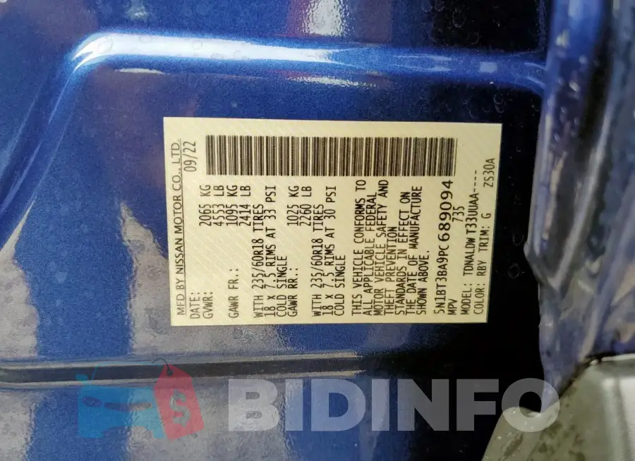 5N1BT3BA9PC689094 Photo# 13