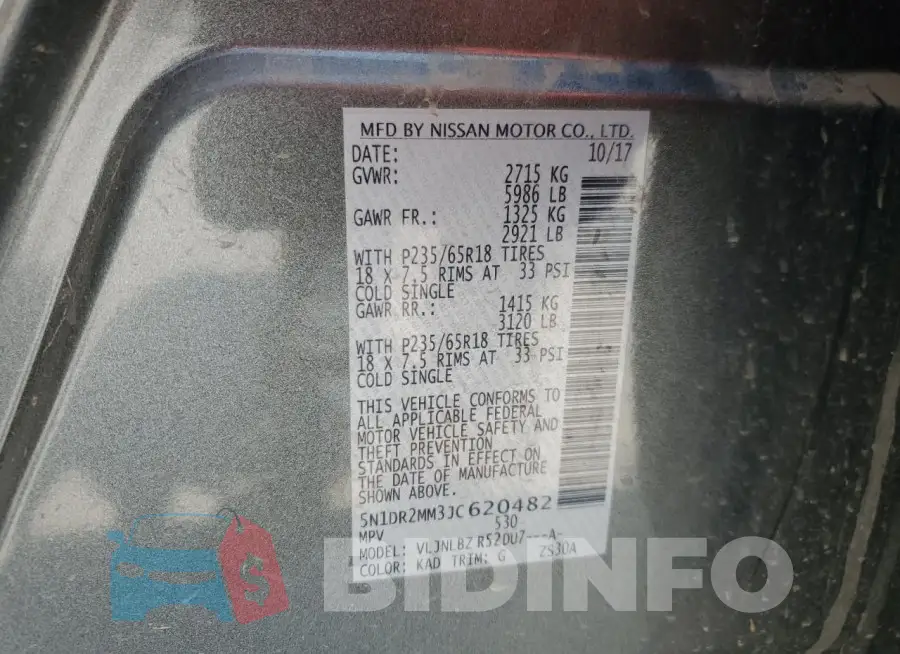 5N1DR2MM3JC620482 Photo# 13