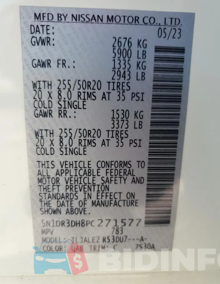 5N1DR3DH8PC271577 Photo# 14