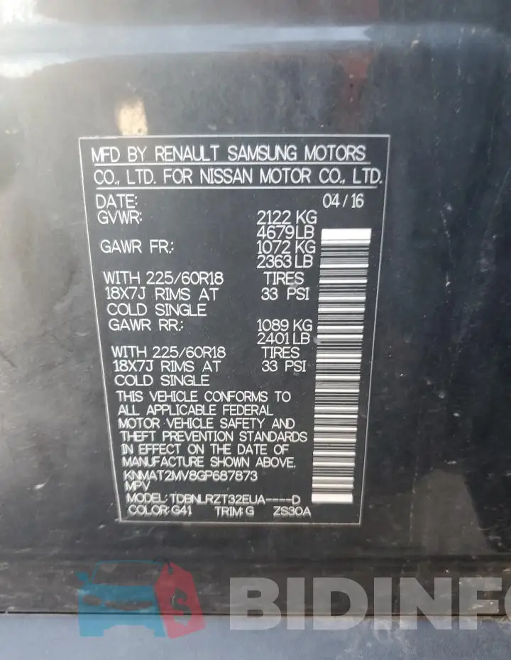 KNMAT2MV8GP687873 Photo# 12