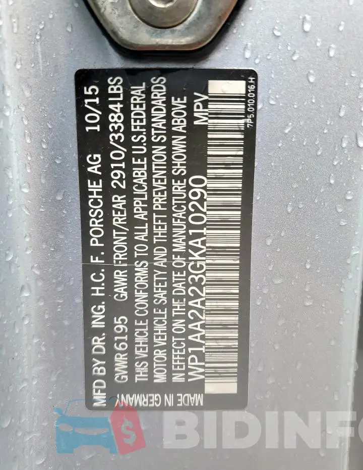 WP1AA2A23GKA10290 Photo# 14