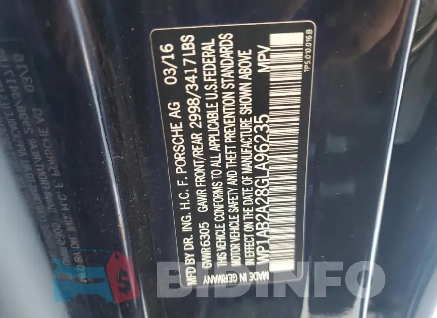 WP1AB2A28GLA96235 Photo# 12