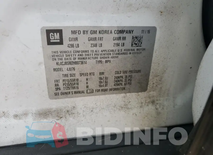 KL4CJBSM2HB073614 Photo# 13