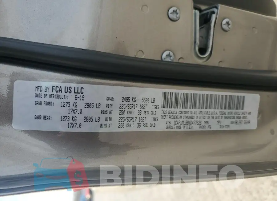 1C4PJMLB8KD477626 Photo# 13