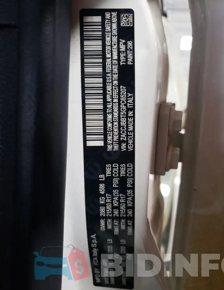 ZACCJBBT5GPC65207 Photo# 13
