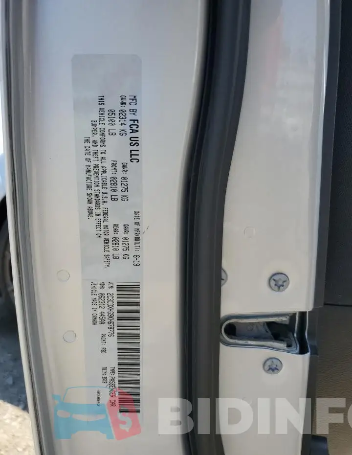 2C3CDXHG9KH678776 Photo# 12