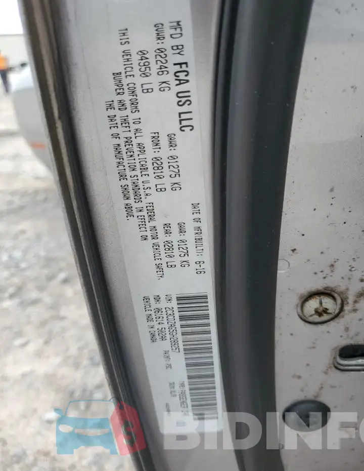 2C3CDZAG5GH289257 Photo# 12