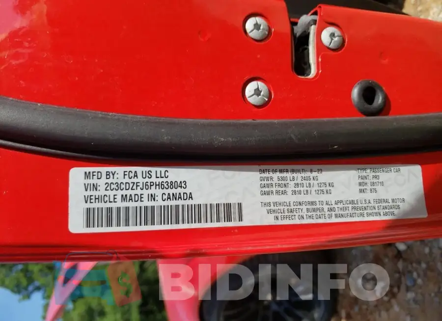 2C3CDZFJ6PH638043 Photo# 12