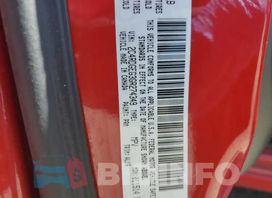 2C4RDGEG3GR274349 Photo# 13