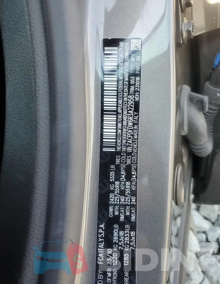 ZACPDFDW6R3A22958 Photo# 13