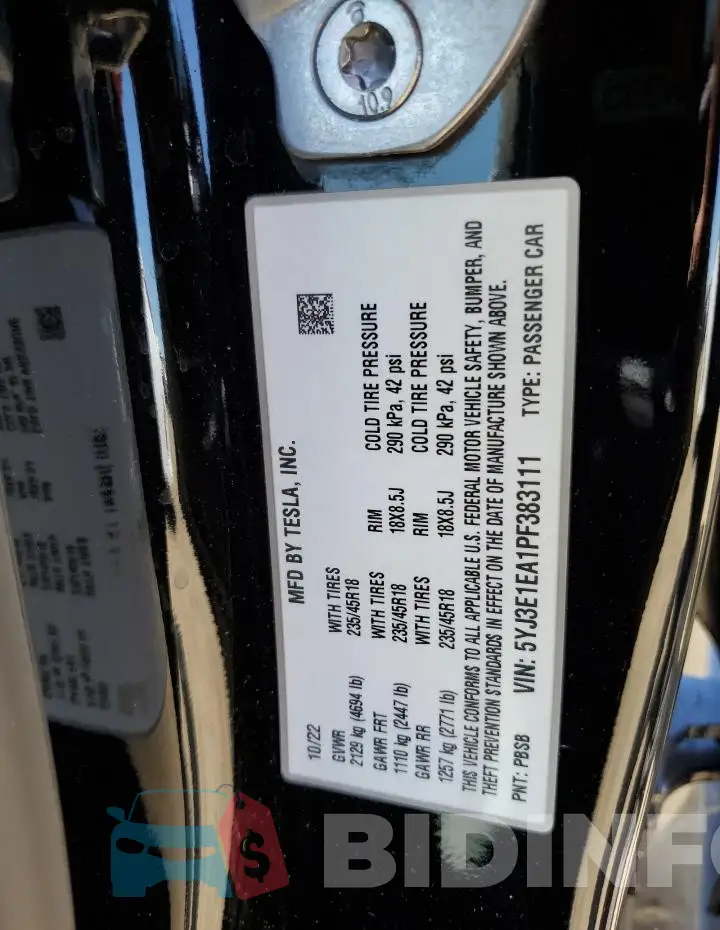 5YJ3E1EA1PF383111 Photo# 12