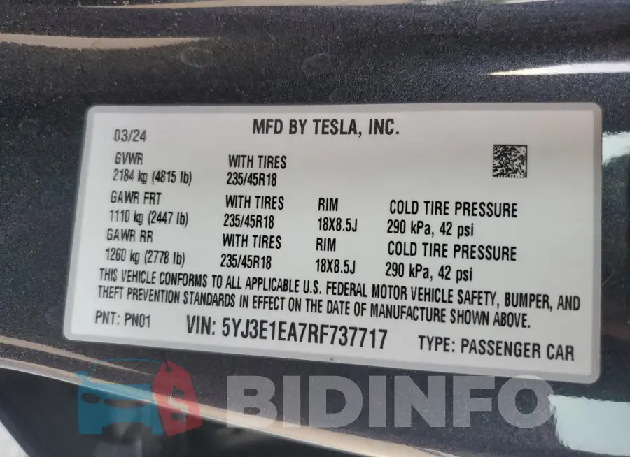 5YJ3E1EA7RF737717 Photo# 12