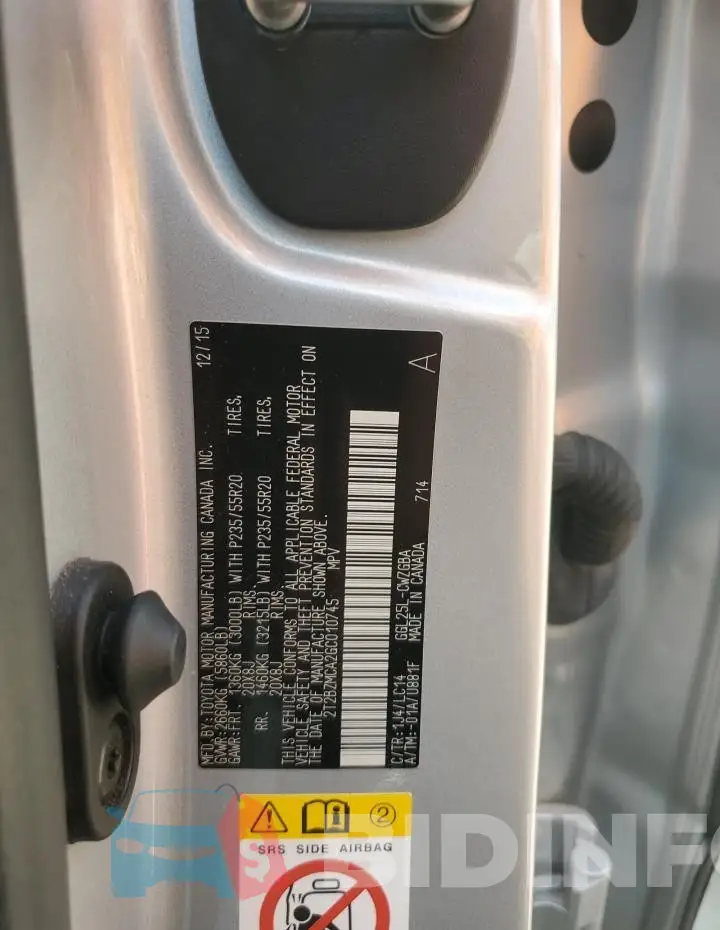 2T2BZMCA2GC010745 Photo# 13