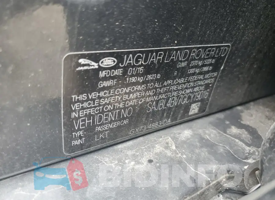 SAJBL4BV7GCY19016 Photo# 13
