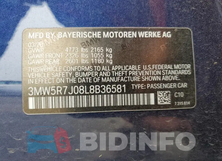 3MW5R7J08L8B36581 Photo# 12