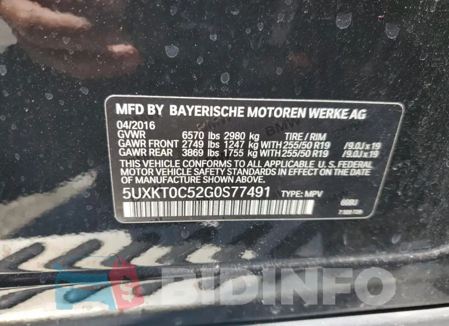 5UXKT0C52G0S77491 Photo# 13