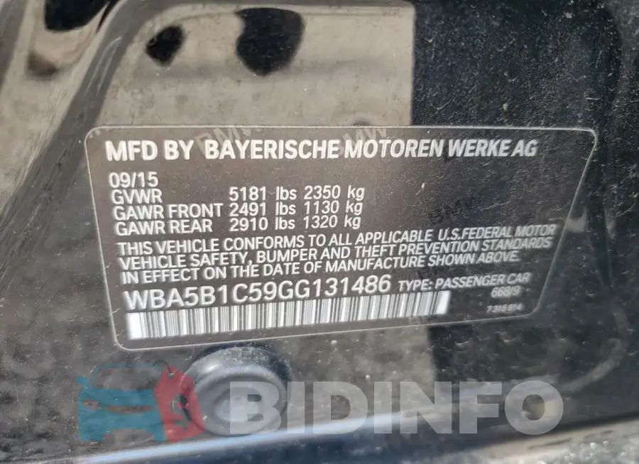 WBA5B1C59GG131486 Photo# 12