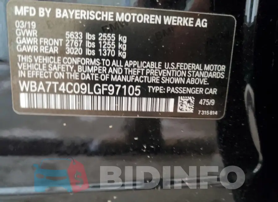 WBA7T4C09LGF97105 Photo# 13