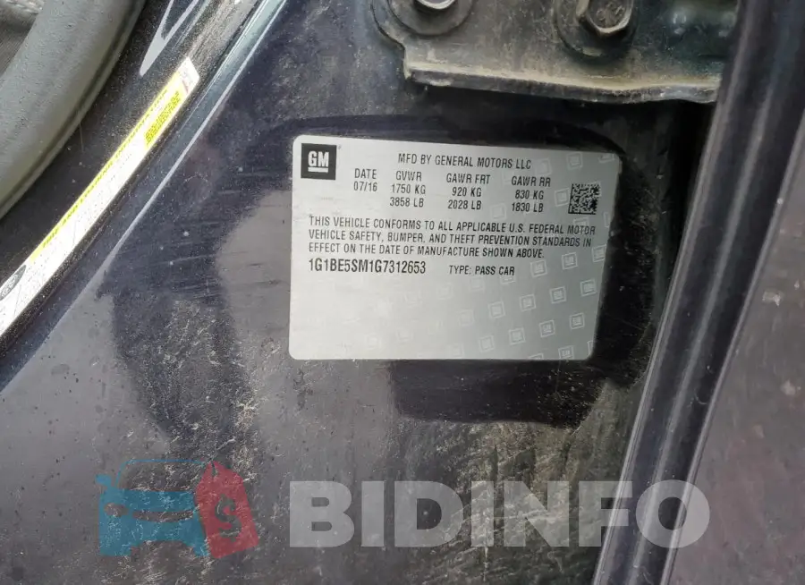 1G1BE5SM1G7312653 Photo# 12