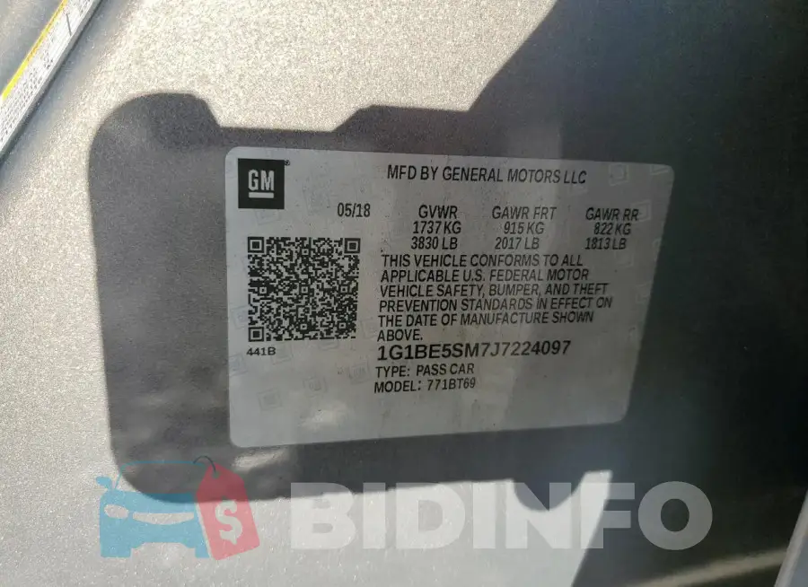 1G1BE5SM7J7224097 Photo# 12