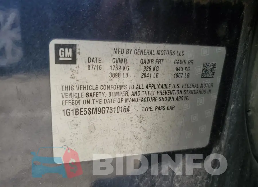 1G1BE5SM9G7310164 Photo# 12