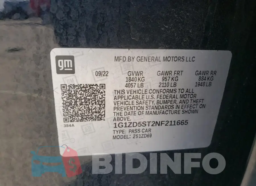 1G1ZD5ST2NF211665 Photo# 12