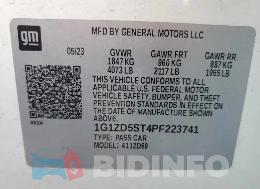 1G1ZD5ST4PF223741 Photo# 13