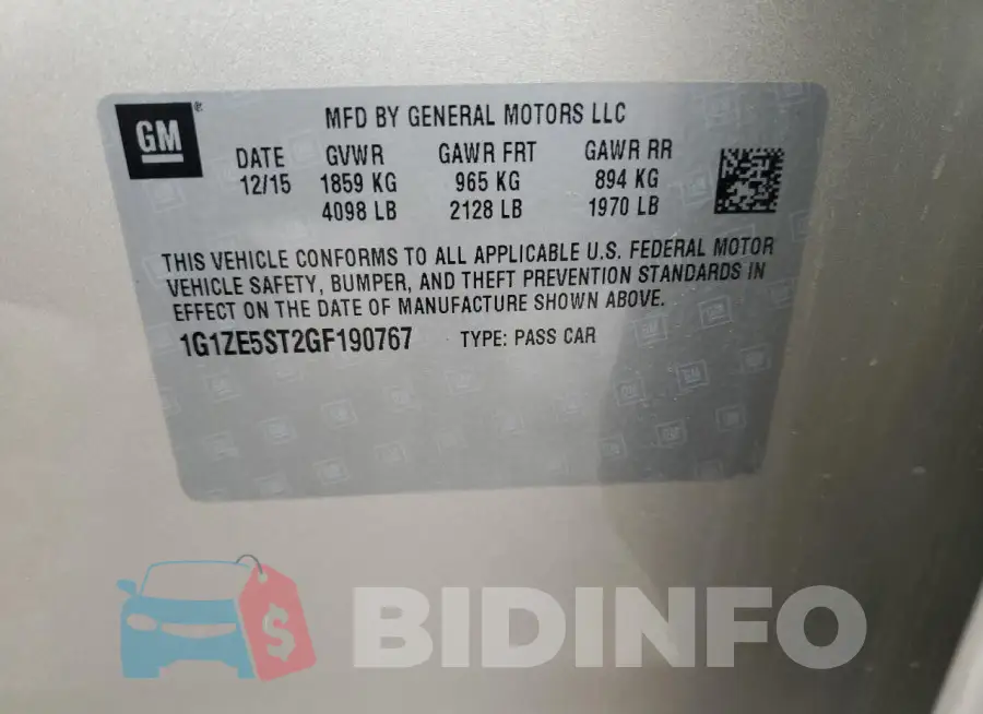 1G1ZE5ST2GF190767 Photo# 12