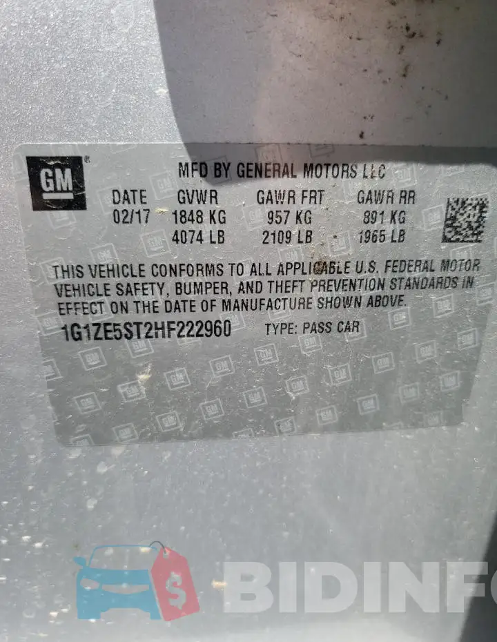 1G1ZE5ST2HF222960 Photo# 12