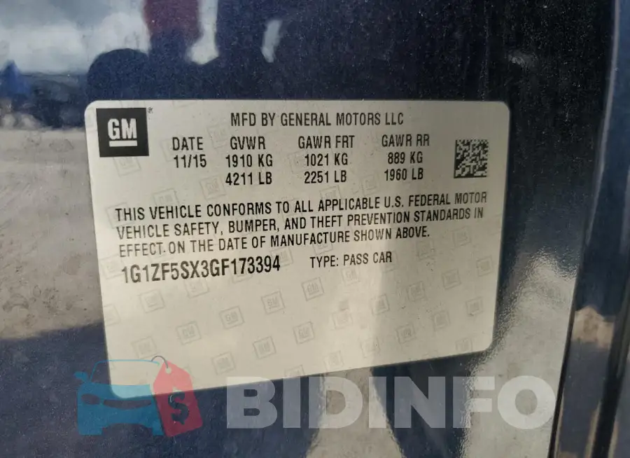 1G1ZF5SX3GF173394 Photo# 12