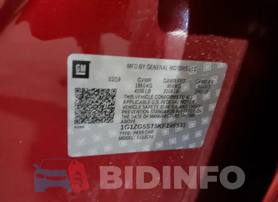 1G1ZG5ST5KF195531 Photo# 13