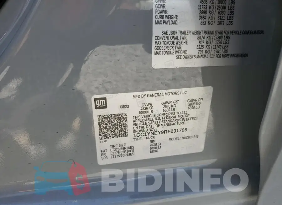 1GC1YNEY9RF231708 Photo# 12