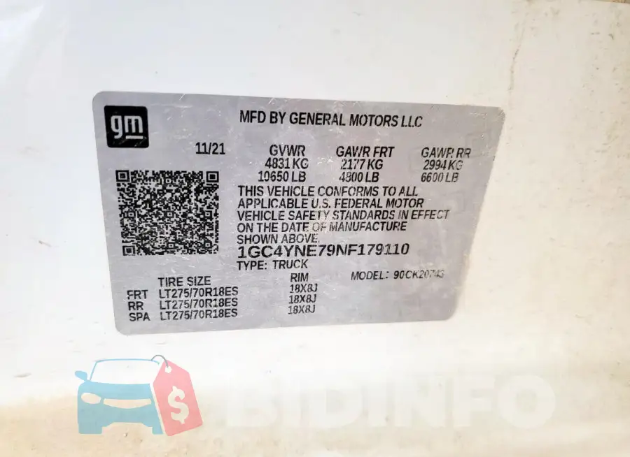 1GC4YNE79NF179110 Photo# 12