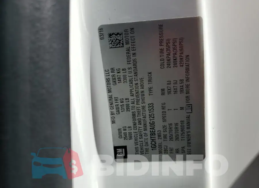 1GCHTBEA0G1251533 Photo# 12