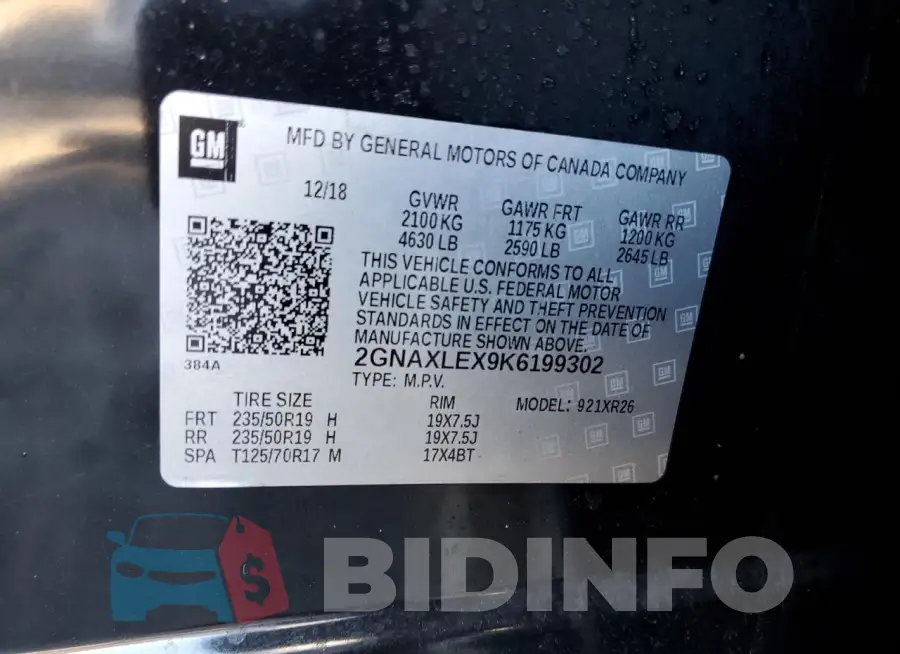 2GNAXLEX9K6199302 Photo# 13