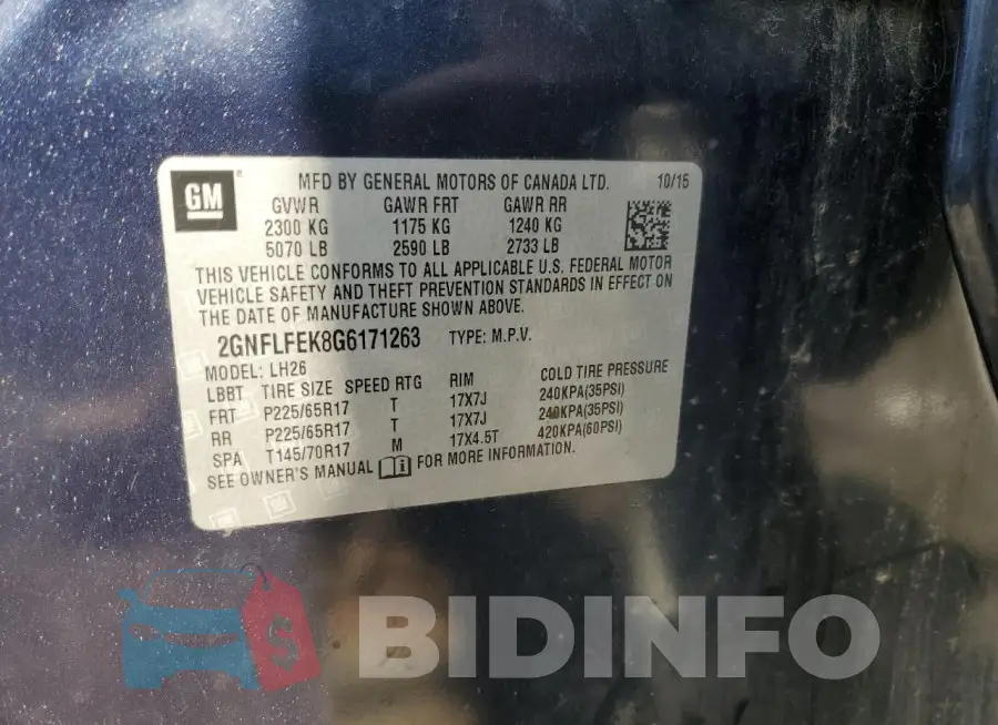 2GNFLFEK8G6171263 Photo# 13