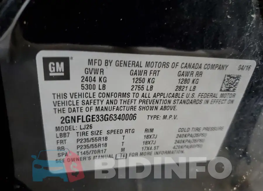 2GNFLGE33G6340006 Photo# 14