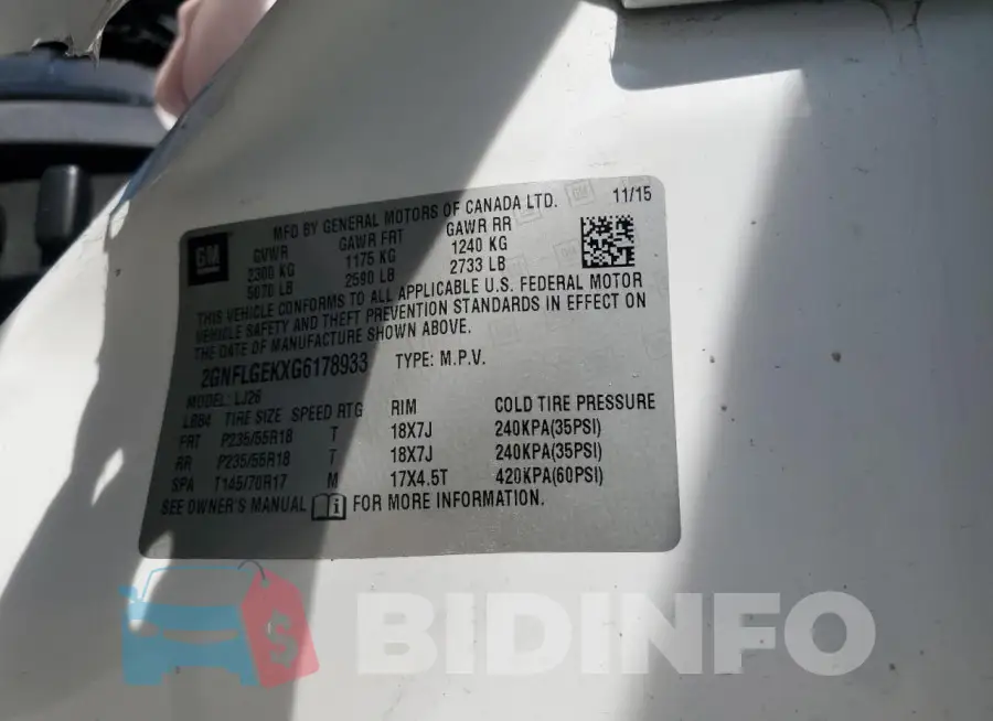 2GNFLGEKXG6178933 Photo# 12