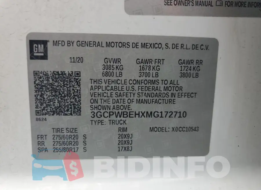 3GCPWBEHXMG172710 Photo# 13