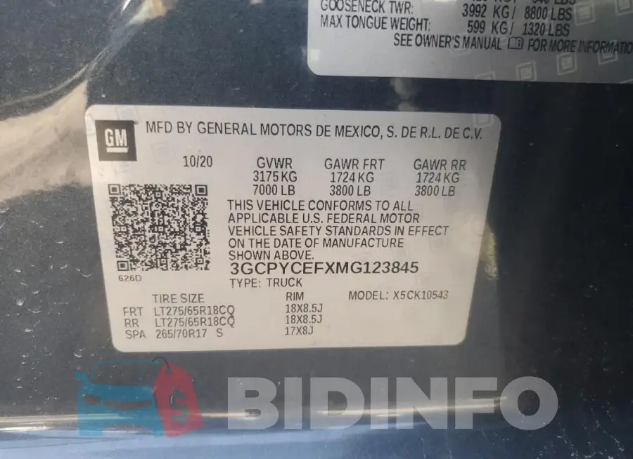 3GCPYCEFXMG123845 Photo# 12